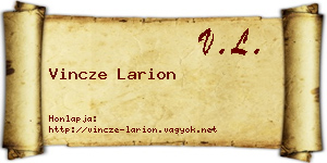 Vincze Larion névjegykártya