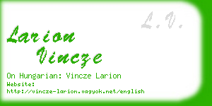 larion vincze business card